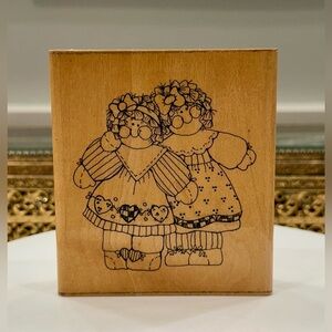 Sister Act Too! Wood/Rubber Stamp - DOTS - EUC
